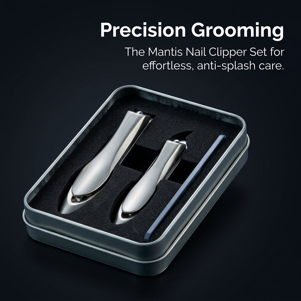 Nail Set for Men with Storage Case, Grooming Kit for Home Use Personal Care, Manicure with Cuticle Scissors
