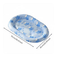 Oval Cooling Bed Recessed Center Polymer Gel Pet Bed Printed Pattern