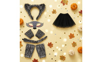 Wolf Costume Accessories Furry Wolf Costume Set Soft Animal Dress-Dressing up Kit with Tail for Kids