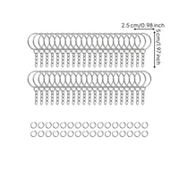120 Pieces Multi Purpose Round Shiny Finish DIY Keychain Kit Key Loop and Clasp Set Iron Keychain Making Kit