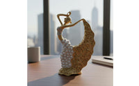 Peacock Dancer Figurine Elegant Carving Indian Dancer Statuette Dancing Lady Statue Hand-Painted Dancing Female Statue