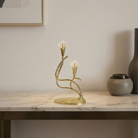 Flower Candle Holder Metal Candelabra Modern Centerpiece for Entryway