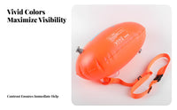 Easy to Inflate & Deflate Double Swim Buoy Quick Inflation Outdoor Water Swimming Buoy Adjustable Waist Belt for Triathlon Training
