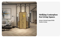 Modern Chinese design Multi-Panel Folding Screen serene Inspired Design 4-Panel Divider Foldable Room Partition Movable for Apartment Dwellers, Interior Designers, Dorm Residents, Entrypath, Bedroom