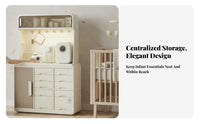 Large Capacity Feeding Station Hutch Multi-Functional Baby Organizer Space Saving Nursery Furniture Versatile for New Parents, Caregivers, Bedroom, Living Room, Closet