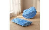 2 Pieces Foam Balance Board with Rocker Block Lightweight Stretching & Equilibrium Wedge Portable Foam Wedge Blocks for Pilates Enthusiasts