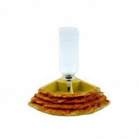 Natural Rock Look 2-in-1 Amphibian Food and Water Dish Anti-Tip Lizard Food and Water Bowl Long-Lasting Resin Material Corner Amphibian Feeder Waterer for Terrarium