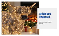 Resin Cow Decoration, Creative Glowing Cow, Home Desktop Decor, Holiday Ambience, Animal Craft Ornament