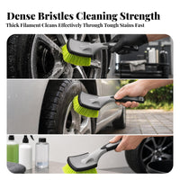 Wheel Brush Ergonomic Grip Handheld Scratch Scratch-Resistant Plastic Handle Tire Cleaning Brush Auto Accessory for Vehicle Detailing