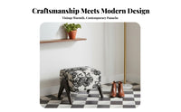 Vintage Design Upholstered Rectangular Bench hardwood Wood Legs Ottoman Multi-Functional Footrest Padded Seat for Homeowners, Families, Adults, Living Room, Entryway, Bedroom, Home Office