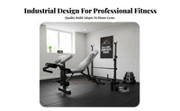 Heavy Duty Steel Frame Adjustable Bench Press Squat Rack Detachable 2-Piece Design Multifunctional Weight Lifting Bench Home Gym Weight Training System for Bodybuilders