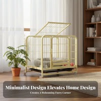 Secure Lock Heavy Duty Dog Enclosure Easy to Clean Heavy Duty Dog Crate Removable Tray Double Door Pet Kennel Coating