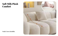 Plush Sectional Sofa Cumulus-inspiredLike Comfort Sectional Sectional with Chaise Soft Textured Textile Living Room Couch for Lounge Area, Spa Lounge