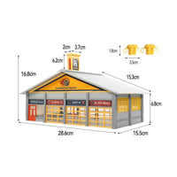 Detailed Scenery 1:87 Scale Car Repair Shop Realistic Details HO Scale Model Kit Requires Assembly Miniature Garage Building Kit High Imitation Decoration for Hobbyists, Adults, Sand Table Displays