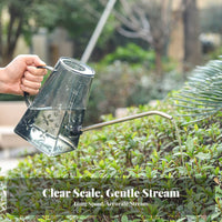 Long Spout Watering Can 1.4L Large Capacity Long Neck Water Can Compact Size Transparent Watering Pitcher for Gardeners, Home, Balcony, Garden