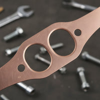 2 Pieces SBC Header Gasket Leak-Proof Oval Port Header Gasket Copper Exhaust Gaskets Reusable SBC Copper Gaskets