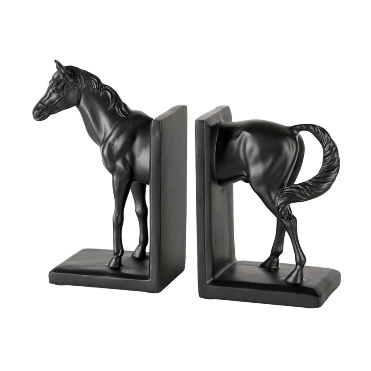 Horse Bookends Mirrored Book Holders Decorative for Bookshelf