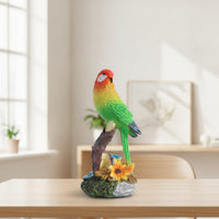Realistic Bird Figurine Textured Bird Sculpture Tabletop Birds on a Branch Ornament Compact for Bookshelf