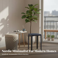 Non-Slip Feet Stackable Square Stool Thickened Design Stackable Square-Top Seat Sturdy Construction Home Furnishing Space-Saving for residents, grown-ups, Students, Living Room, Kitchen, Bedroom, Bathroom