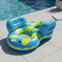 Long-Lasting PVC Material Double Water Sofa Mesh Seat Inflatable Floating Couch High Weight Capacity for Couples, Vacation