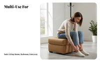 Padded Seat Tufted Storage Ottoman adaptable Upholstered Bench Multi-Purpose Footrest Stool Sturdy Construction for Families, Homeowners, Interior Designers, Living Room, Walk-in Closet, Entryway, Hallway