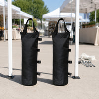 Cylindrical Sandbag Weight Bag Black Weight Bag with Handles Portable Sandbag with Handle Reusable for Event Planners, Canopy Anchoring