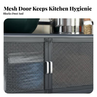 Kitchen Storage Unit Storage Cabinet Large Capacity Multi-Layer Food Pantry Sturdy and Cabinet with Mesh Doors for Cooks, Bedroom, Hallway, Washroom
