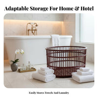 Woven Trumpet container Flared Shape Towel Holder Sturdy Handles for Homeowners