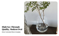 Minimalist Design Glass Flower Vase Elegant Design Oval Glass Vase Classic Shape for Home Decorators, Homeowners, Showroom, Tabletop, Office