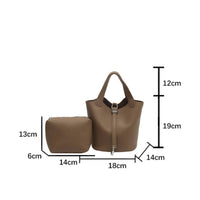 Bucket Handbag with Pouch Structured Bucket Bag Multi-Way for Work, Commuters
