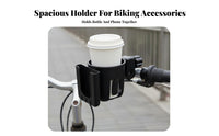 Universal Fit Bike Water Bottle Phone Holder 360° Rotatable 2-in-1 Cup Phone Holder Anti-Slip Grip for Commuters, Kids, Commuting, Strolling
