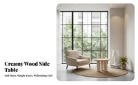 Minimalist Aesthetic Round Wooden Table Rounded Design Round Table with Thick Legs Spacious Tabletop Living Room Furniture Sturdy and Stable for Apartment Dwellers, Guesthouse Owners, Interior Designers, Lounge Area, Fromice, Entryway, Bedroom