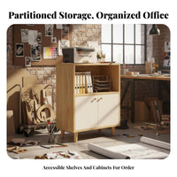 Floor Standing Printer Cabinet Multi-Functional Movable File Organizer Cart Space Saving Small Office Cupboard for Study Room, Reception Area, School