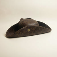 Pirate Tricorn Hat Faux Leather Tricorn Pirate Hat Three Cornered for Halloween, Cosplay
