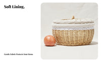 Woven Basket with Lid Handwoven Lidded Wicker Basket Easy to Clean for Kitchen