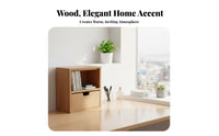 Space-Saving 2-Tier Wooden Rack adaptable 2-Tier Shelf Minimalist Design Desktop Organizer adaptable for Makeup lovers, home dwellers, Office Workers, Dressing Table, Entryway, Bathroom Counter