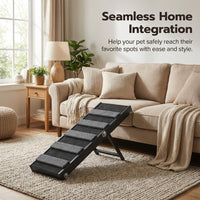 Dog Ramp for Bed and Sofa with Portable Foldable Design, Adjustable Height for Elderly Small Pets, Sturdy Steps for Couch Access