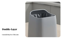 Lidless Garbage Can Large Capacity Minimalist Trash Can Double Tier Trash Bin Easy to Clean Minimalist Office Wastebasket