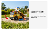Movable Hooks Double Hook Crane Truck Multi-Functional Tow Truck Toy Realistic Intricacy S Heavy Duty Wrecker Toy Sturdy Design for Boys, Children, Preschoolers, Pretend Play, Playroom, Sandbox