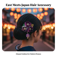 Textile Flower Hairpin with Tassel Bead Em Chime Ished Traditional Chinese Attire Hair Accessory Textile Flower Tassel Fastener
