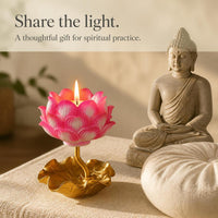 Smokeless Lotus Ghee Lamp for Home and Temple, Long-Lasting Decorative Butter Lamp