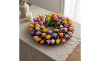 Artificial Flower Wreath Lively Colors Flower Wreath Vivid Tint Interior Decoration for Fireplace