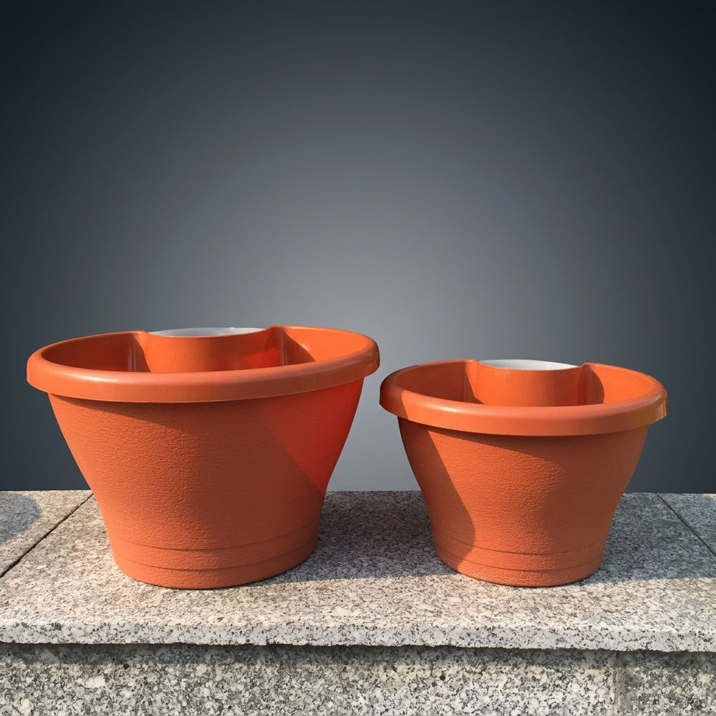 Plant Pots and Flower Pots for a Hanging Plant, Half Round Flower Box for Railings, One-Piece Molded Fence Planters, Water-Saving Country Style