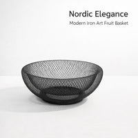 Nordic Iron Wire Fruit Basket for Kitchen Counter Storage, Metal Bowls for Living Room Table, Lotus Leaf Vegetable Holder