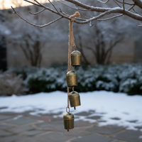 Christmas Vintage Large Antique Bronze Metal Cow Bells for Garden Yard New Year Decoration
