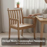 Hardwood Wood Spindle rear Dining Chair Nordic Design Armchair Japanese design Indoor Furniture With Armrests for Guesthouse managers, Interior Designers, Study, Living Room, Kitchen, Morning meal corner
