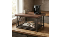 Countertop Organizer with Wire Basket Space Saving Storage Rack Heavy Duty Countertop Riser with Shelf for Office Breakroom