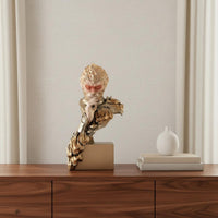 Artistic Craft Victorious Fighting Buddha Figurine Unique Design Fighting Buddha Figurine Detailed Carving Monkey King Bust Premium Finish for Collectors, Living Room, Office, Entryway