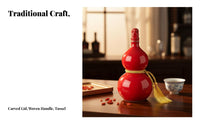 Gourd Shape Spirit Bottle Decorative Ceramic Gourd Bottle 500ml Ceramic Flagon Multi-Functional House Decoration With Lanyard