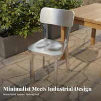 Stainless Steel Dining Chair Sturdy Modern Minimalist Metal Chair Easy to Clean Seating Furniture for Homeowners, Adults, Outdoor, Patio, Living Room
